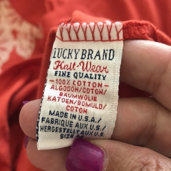 3/$20 bundle Lucky brand tee size M cotton flower and bird design Y2K - Picture 7 of 8